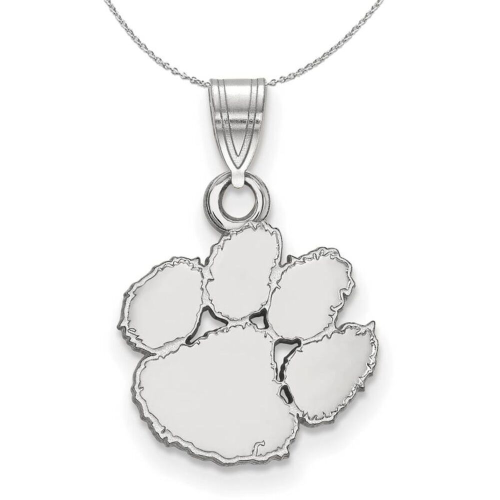 Sterling Silver Clemson U Small Necklace - 24 Inch